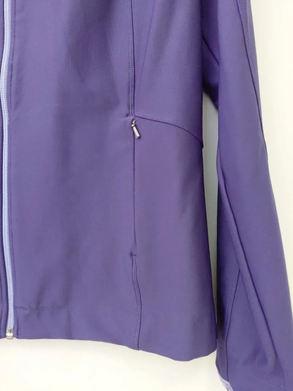 Lucy Tech Full Zip Athletic Track Jacket Vertical Zipper Pockets Large Purple